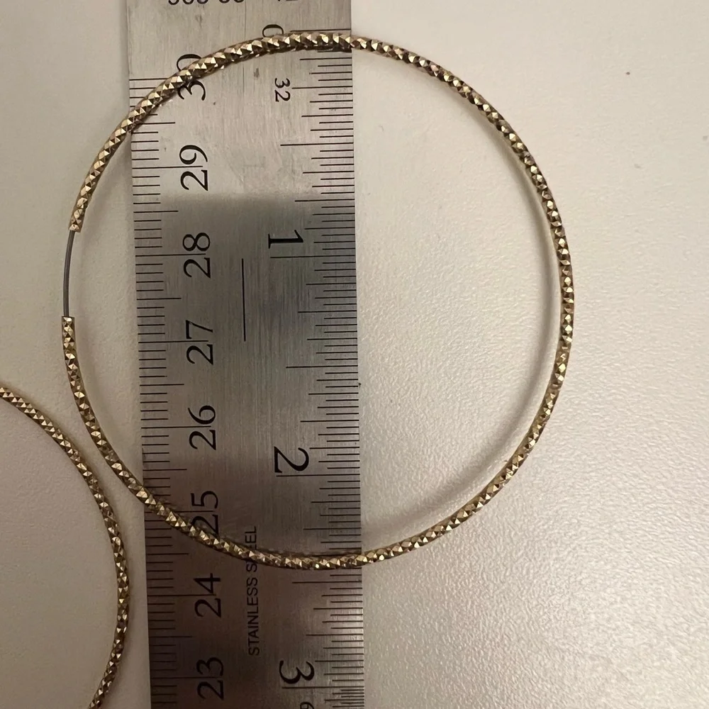 NWT - Natasha‎ gold hoops approximately 2.5” in diameter
